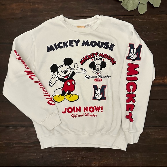 Disney Tops - Disney White Mickey Mouse Sweatshirt